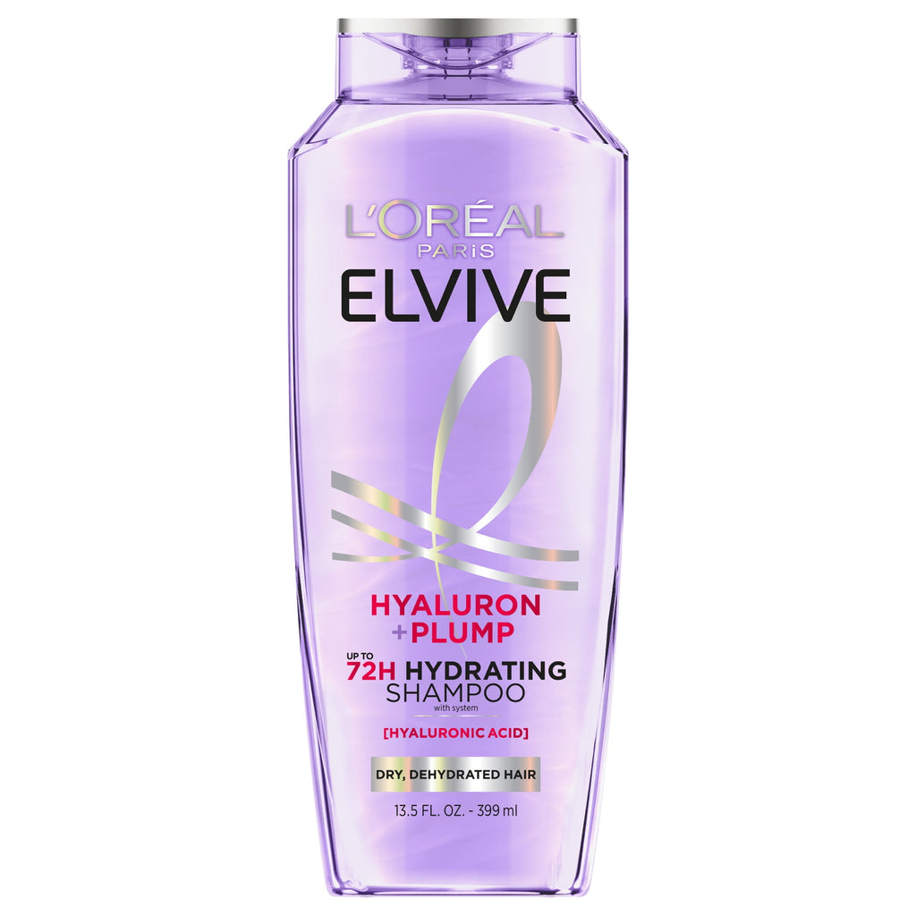 L'Oreal Paris Elvive Hyaluron Plump 72H Hydrating Shampoo, Conditioner, & Moisture Plump Serum Set, 13.5 fl oz