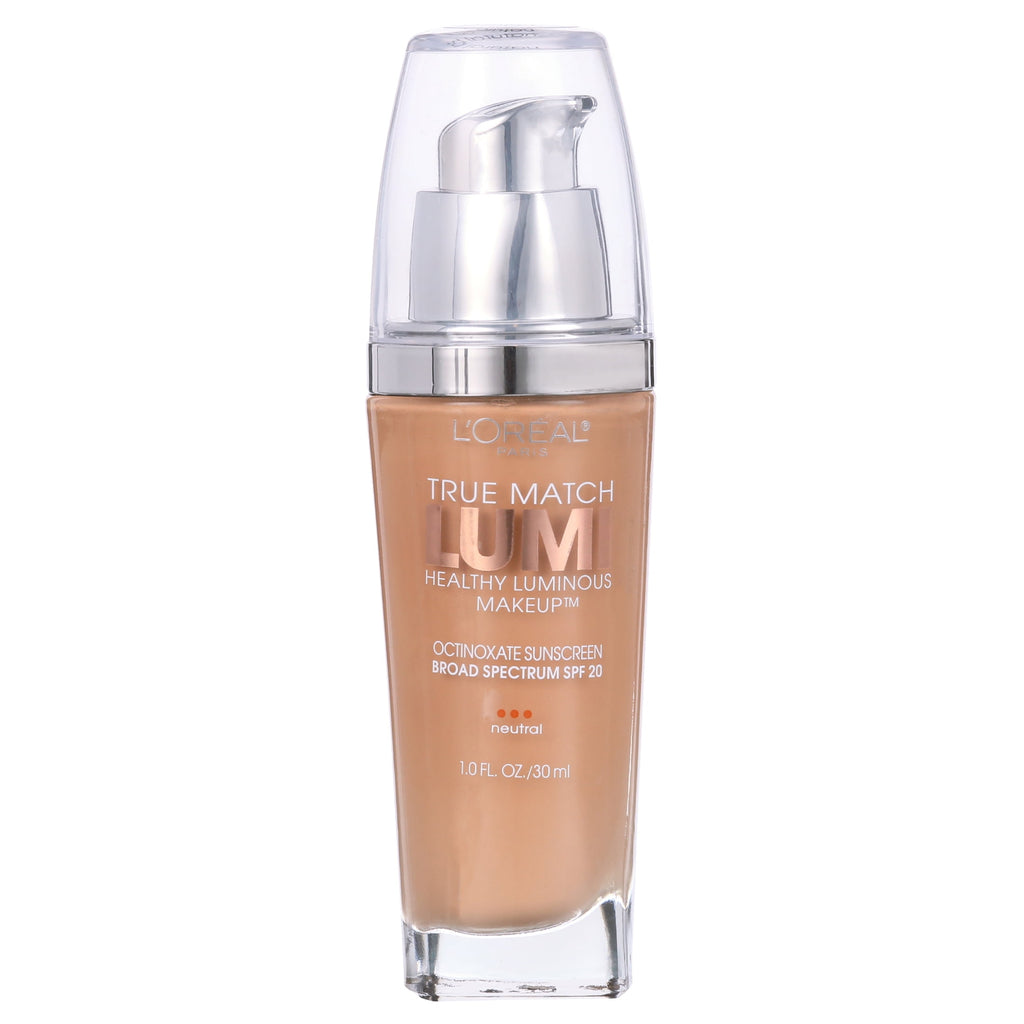 (2 pack) L'Oreal Paris True Match Lumi SPF 20 Liquid Foundation Makeup, N3 Natural Buff, 1 fl oz