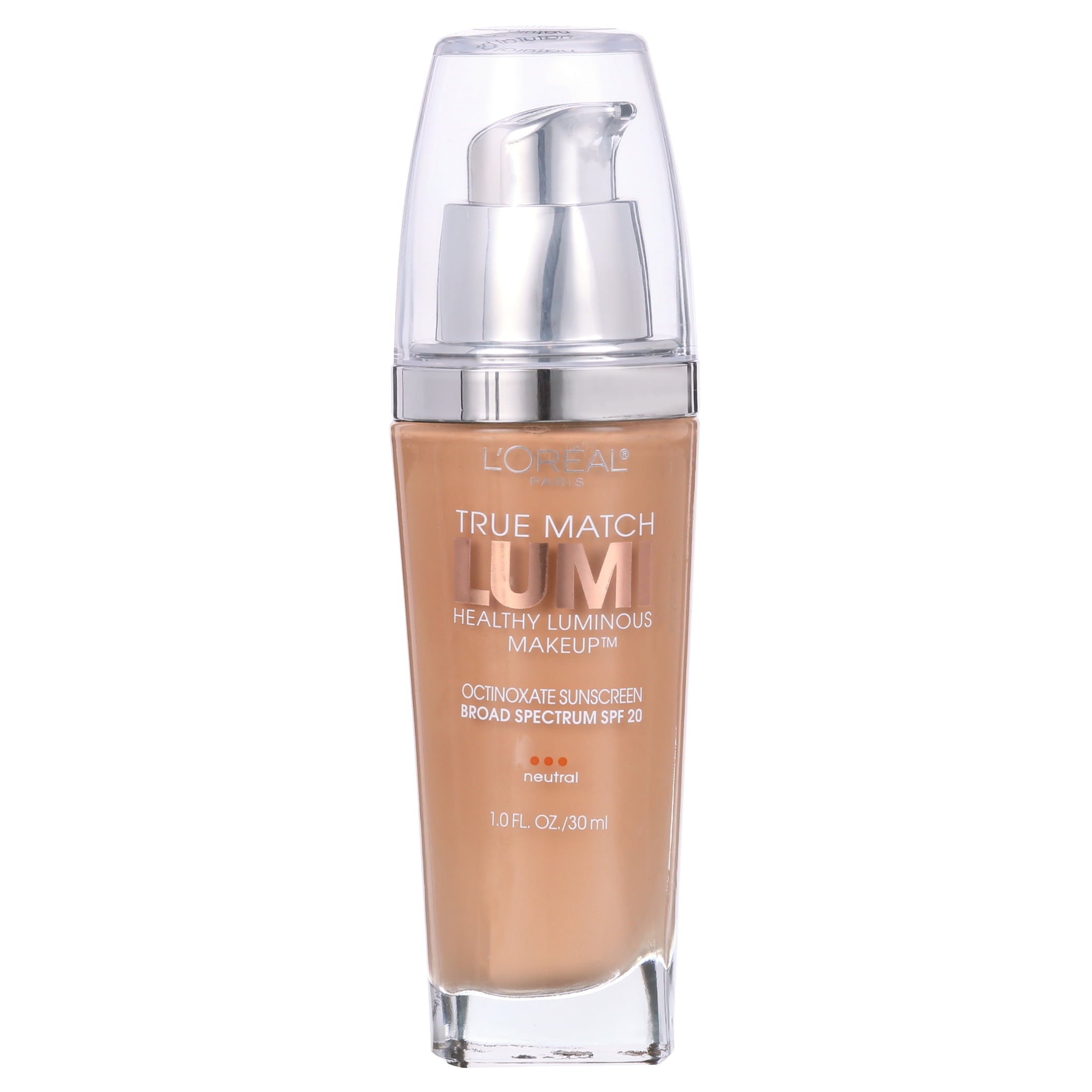 (2 pack) L'Oreal Paris True Match Lumi SPF 20 Liquid Foundation Makeup, N3 Natural Buff, 1 fl oz