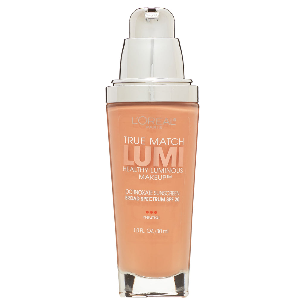 (2 pack) L'Oreal Paris True Match Lumi SPF 20 Liquid Foundation Makeup, N3 Natural Buff, 1 fl oz