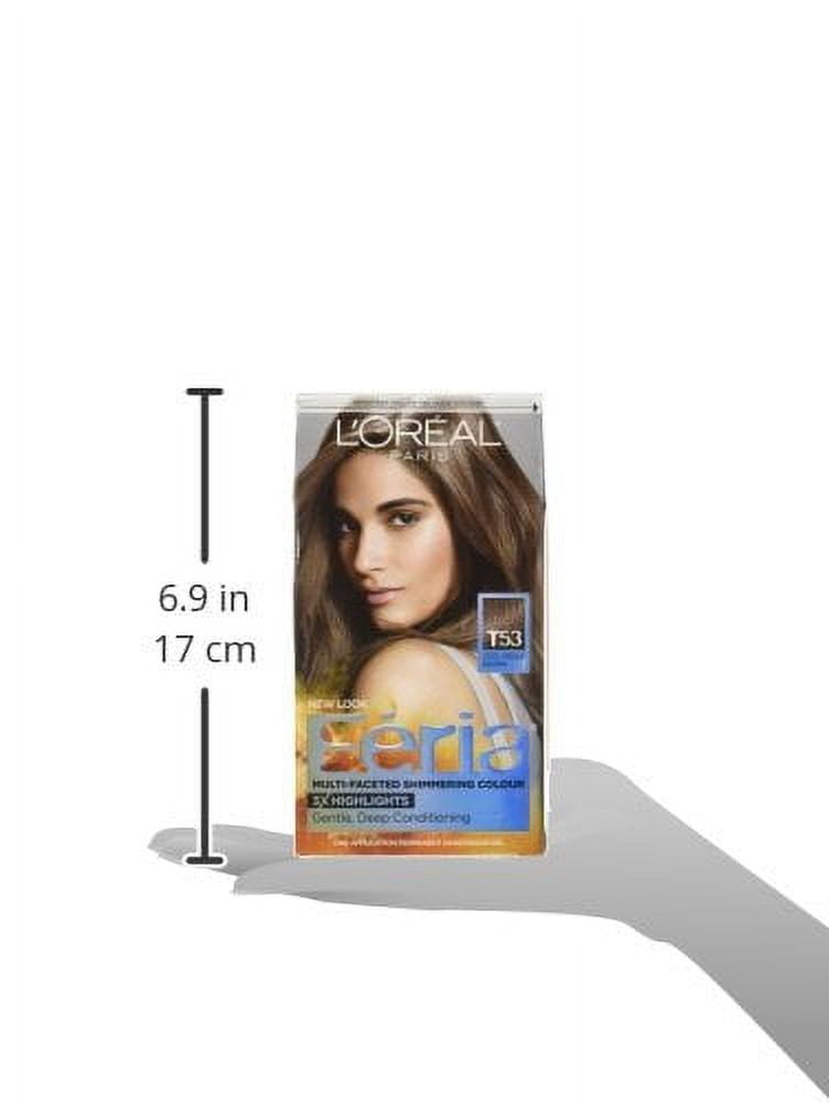 L'Oreal Paris Feria Permanent Hair Color, T53 Moonlit Tortoise Cool Medium Brown