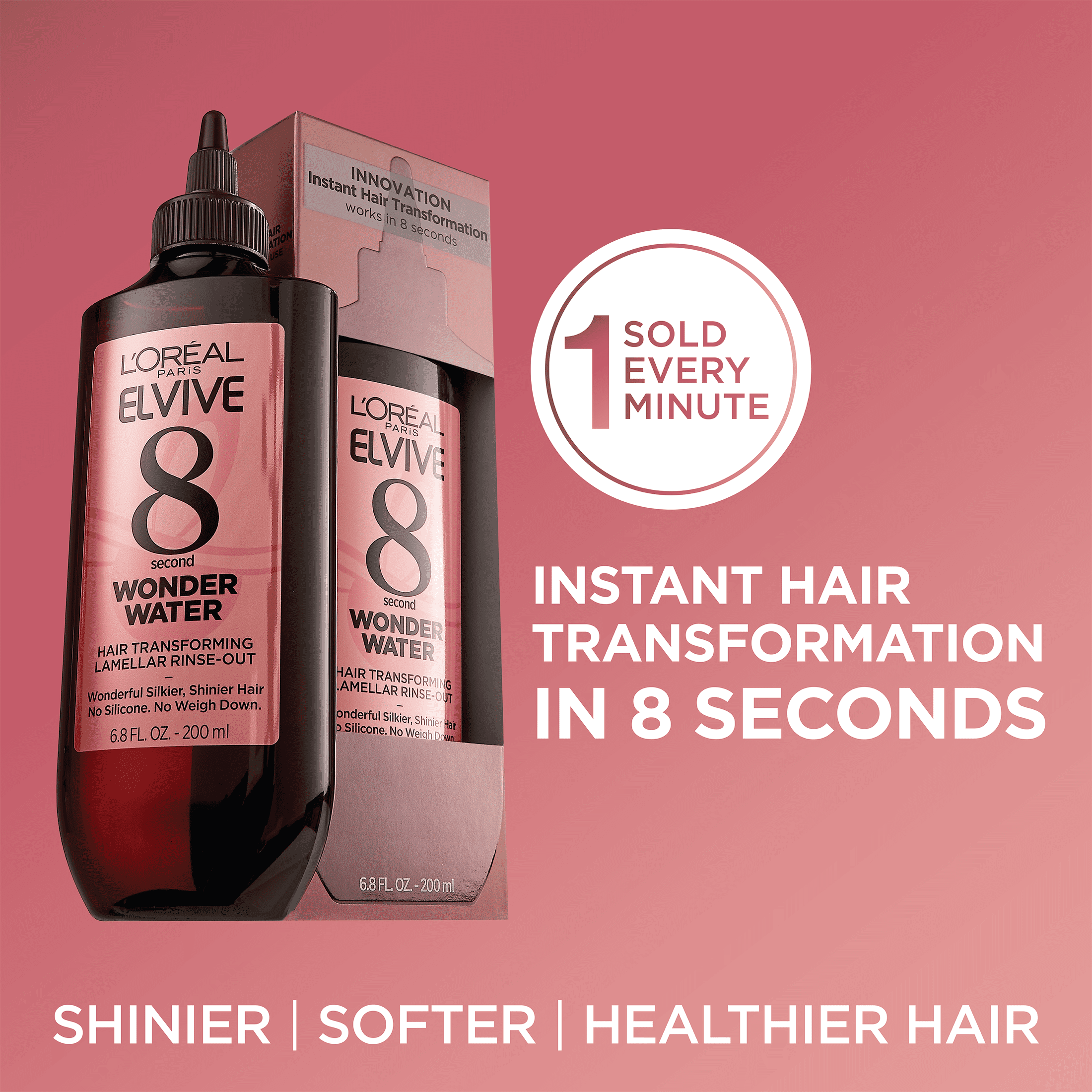 L'Oreal Paris Elvive Wonder Water Lamellar Rinse-out Treatment, for Damaged Hair, 6.8 fl oz, Light Weight