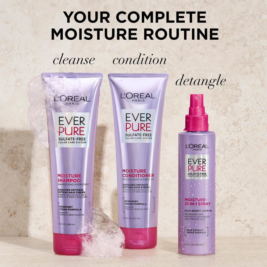 L'Oreal Paris EverPure Moisture Sulfate Free Shampoo for Dry Hair, 8.5 fl oz