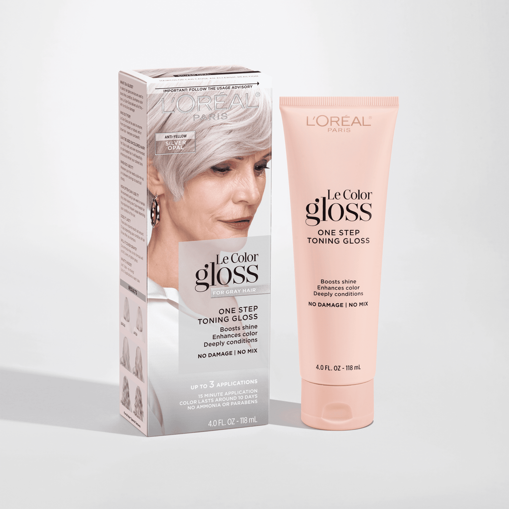 L'Oreal Paris Le Color Gloss One Step In-Shower Toning Gloss, Silver Opal, 4 fl oz